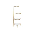 Estante de metal y cristal dorado, 4 baldas, 32,5 cm
