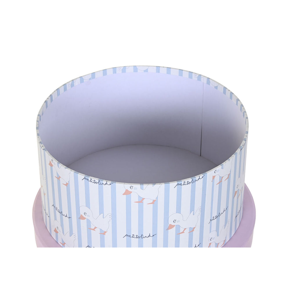 Set de 10 cajas organizadoras apilables, azul y rosa