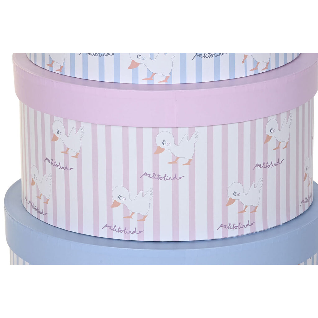Set de 10 cajas organizadoras apilables, azul y rosa — imagen 2