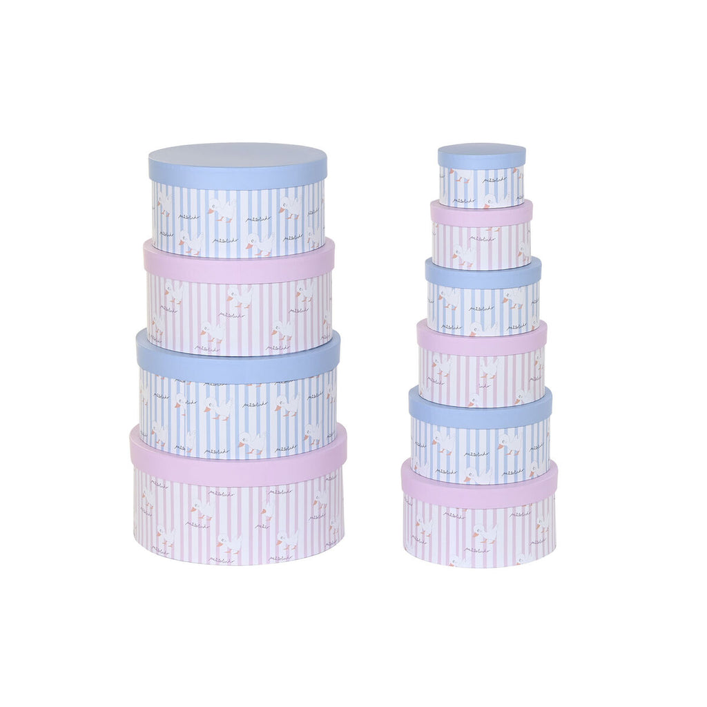 Set de 10 cajas organizadoras apilables, azul y rosa — imagen 3