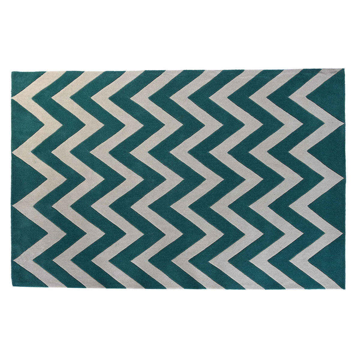 Alfombra de poliéster con dibujo zig-zag bicolor, 160 x 230 cm