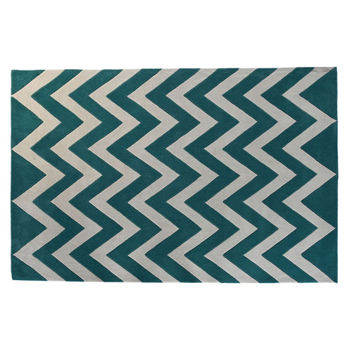 Alfombra de poliéster con dibujo zig-zag bicolor, 160 x 230 cm