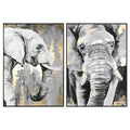 Cuadro lienzo de poliestireno con motivo de elefante, 100x140cm