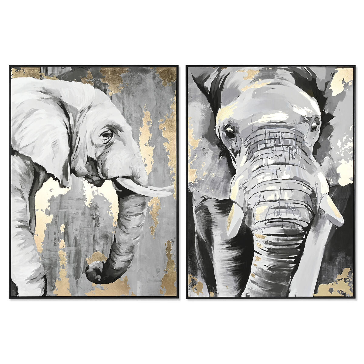 Cuadro lienzo de poliestireno con motivo de elefante, 100x140cm