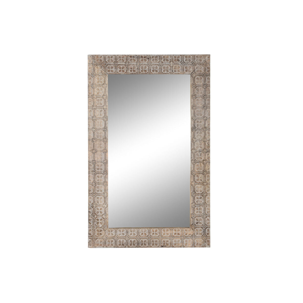 Espejo de pared rectangular de madera de mango, diseño indio