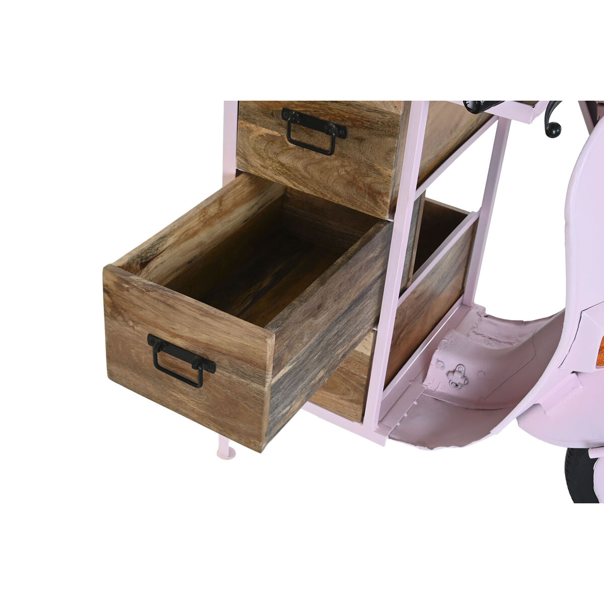 Cajonera diseño moto rosa claro de metal y madera, 100 x 68 x 105 cm — imagen 4