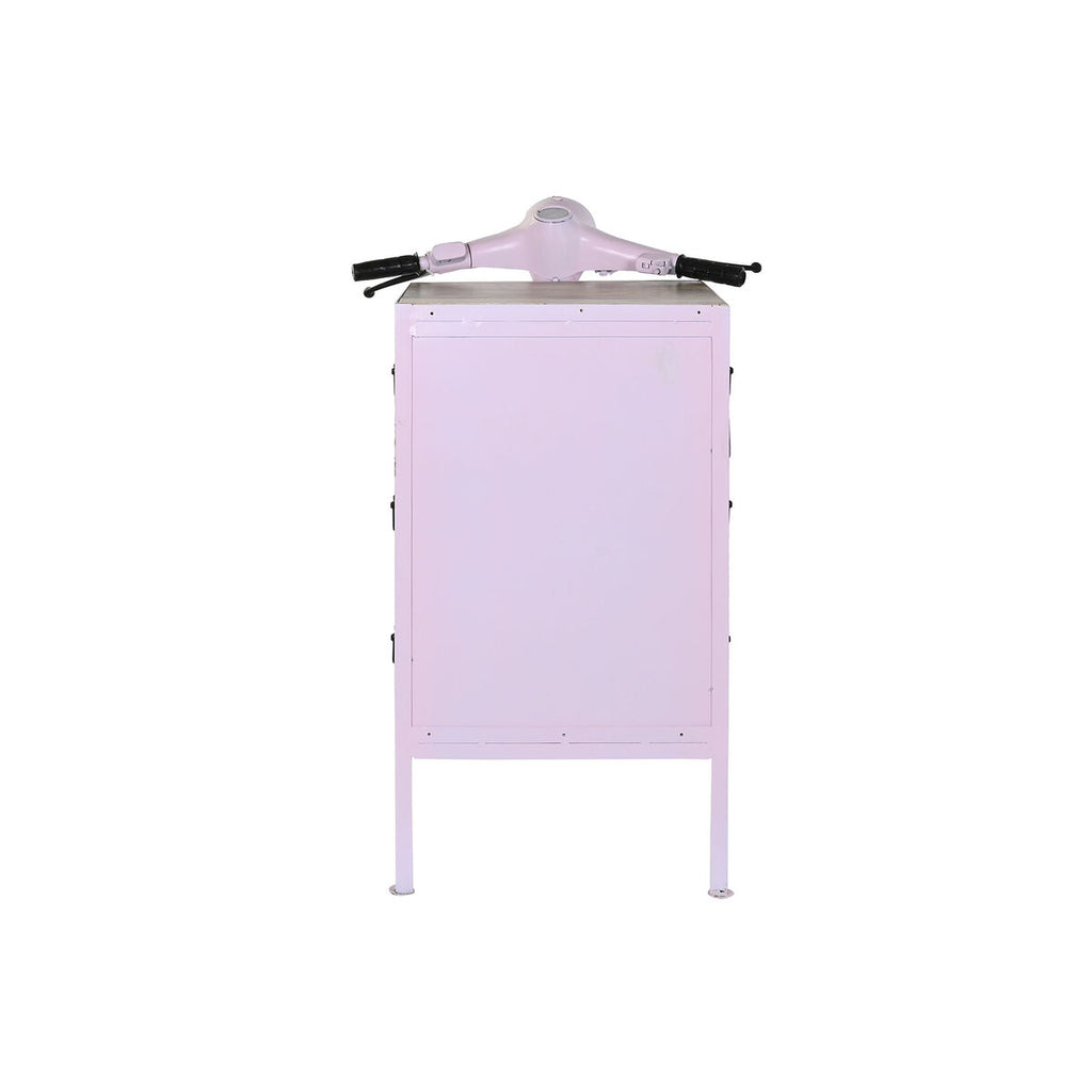 Cajonera diseño moto rosa claro de metal y madera, 100 x 68 x 105 cm — imagen 3