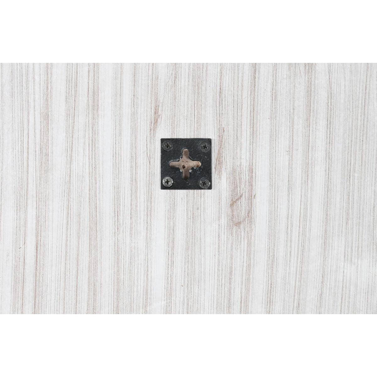 Espejo de pared redondo indio decapé, blanco y natural, 120 cm — imagen 2