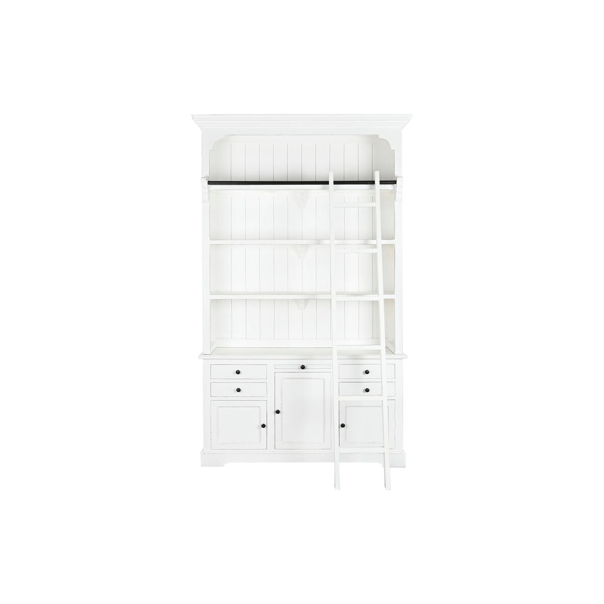 Estantería escalera de madera MDF blanca, 137 x 38 x 234 cm — imagen 2