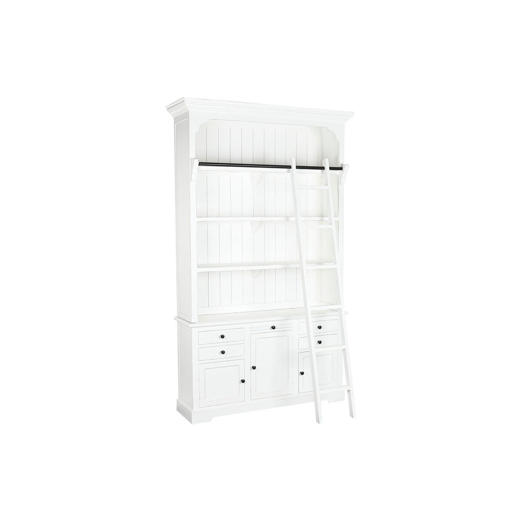 Estantería escalera de madera MDF blanca, 137 x 38 x 234 cm