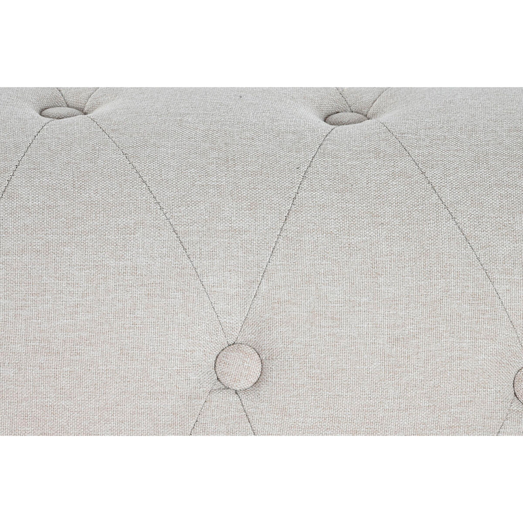 Sofá de madera y poliéster en blanco, marrón y crema, 209 cm — imagen 3