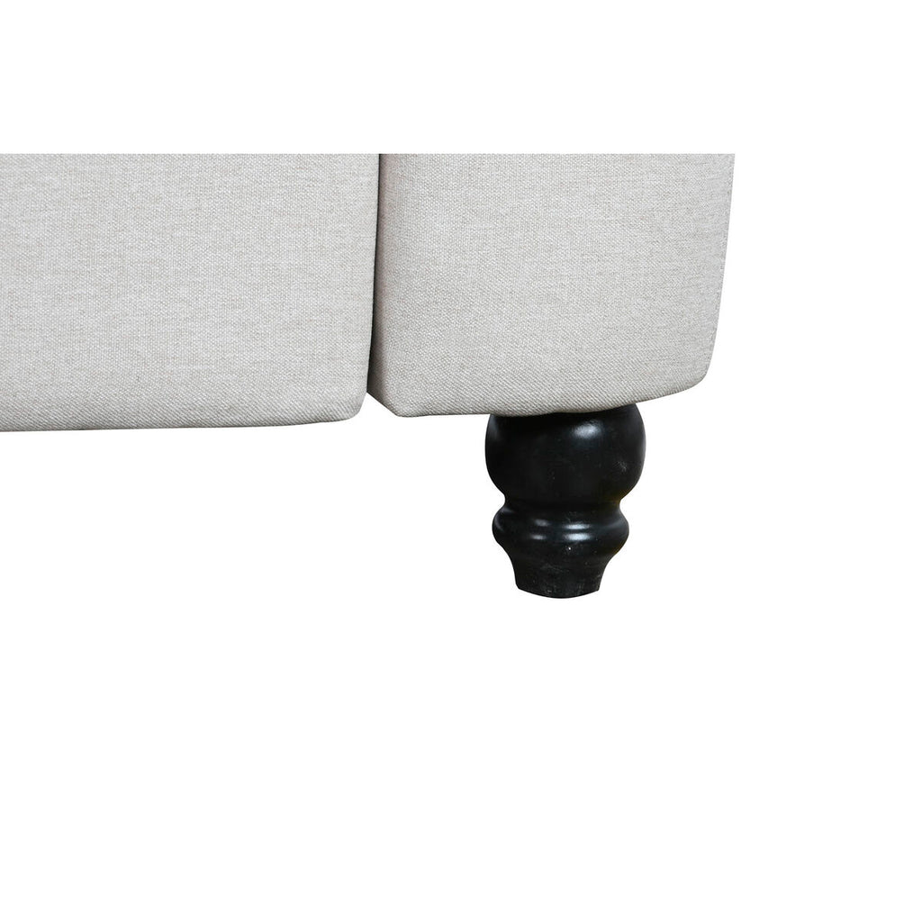 Sofá de madera y poliéster en blanco, marrón y crema, 209 cm — imagen 4