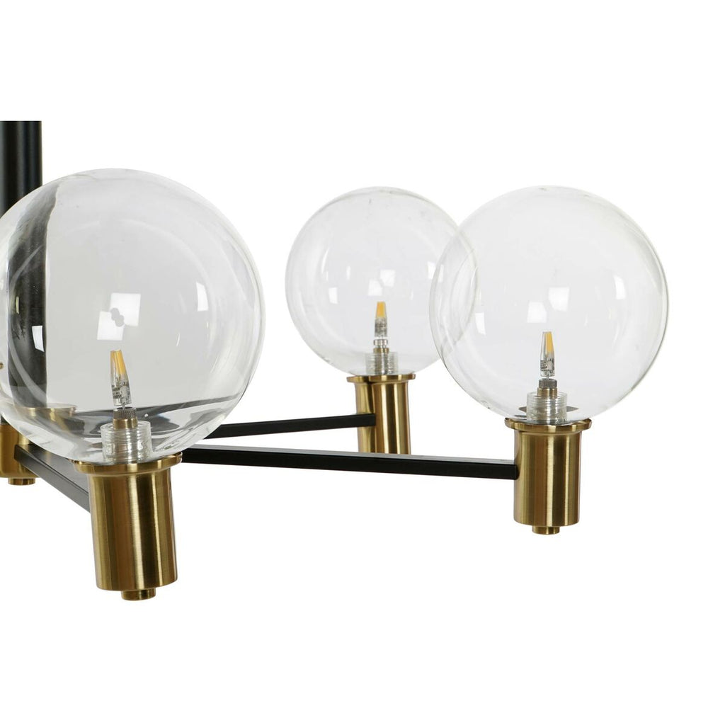 Lámpara de techo de bolas de cristal, metal negro y dorado — imagen 4
