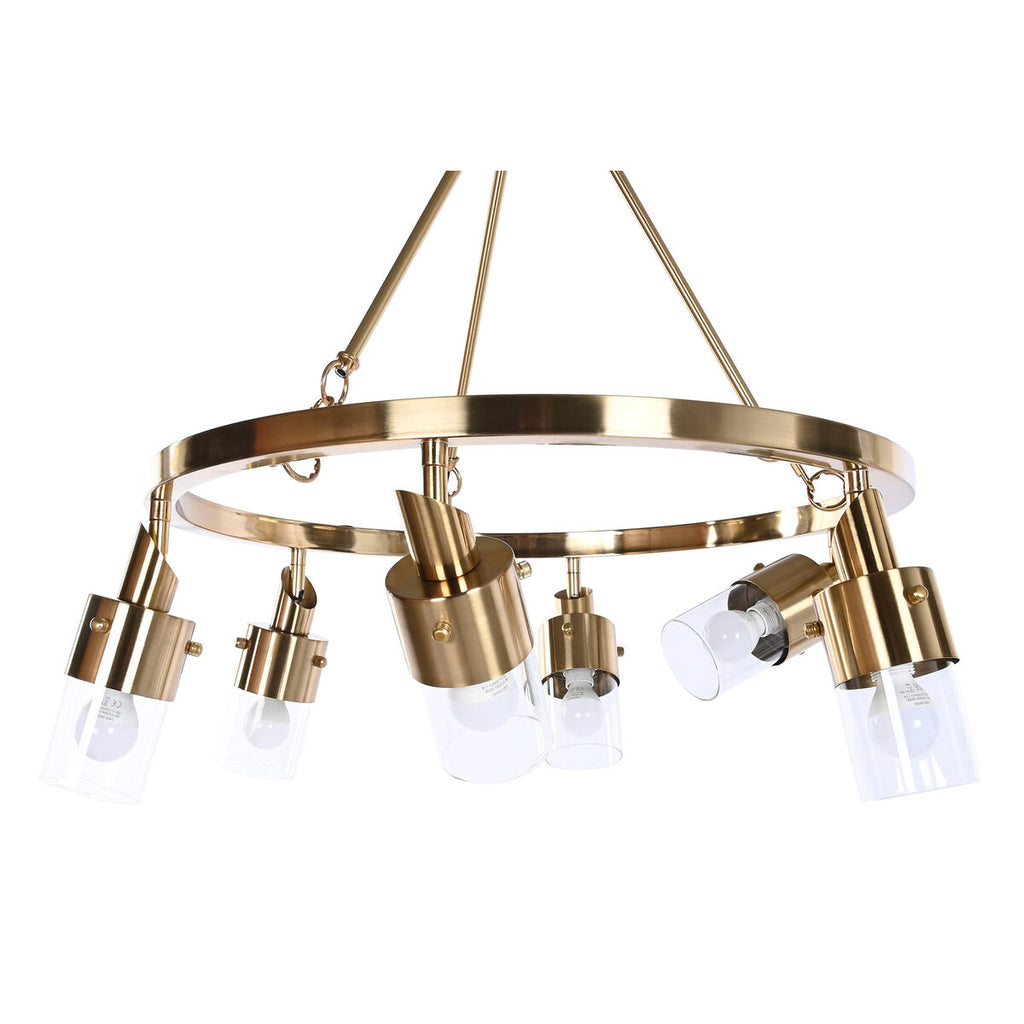 Lámpara de techo de metal y cristal dorado, diseño moderno — imagen 4