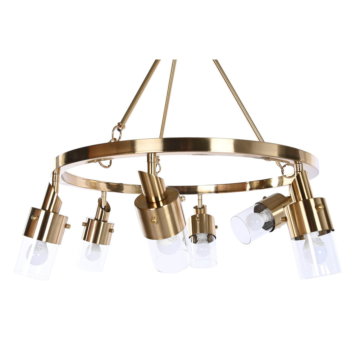 Lámpara de techo de metal y cristal dorado, diseño moderno — imagen 4