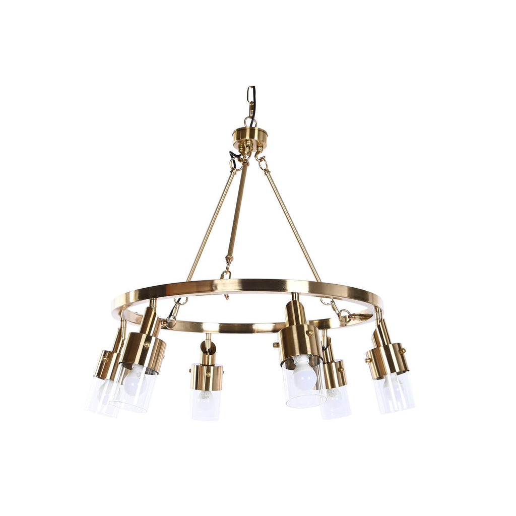 Lámpara de techo de metal y cristal dorado, diseño moderno — imagen 6
