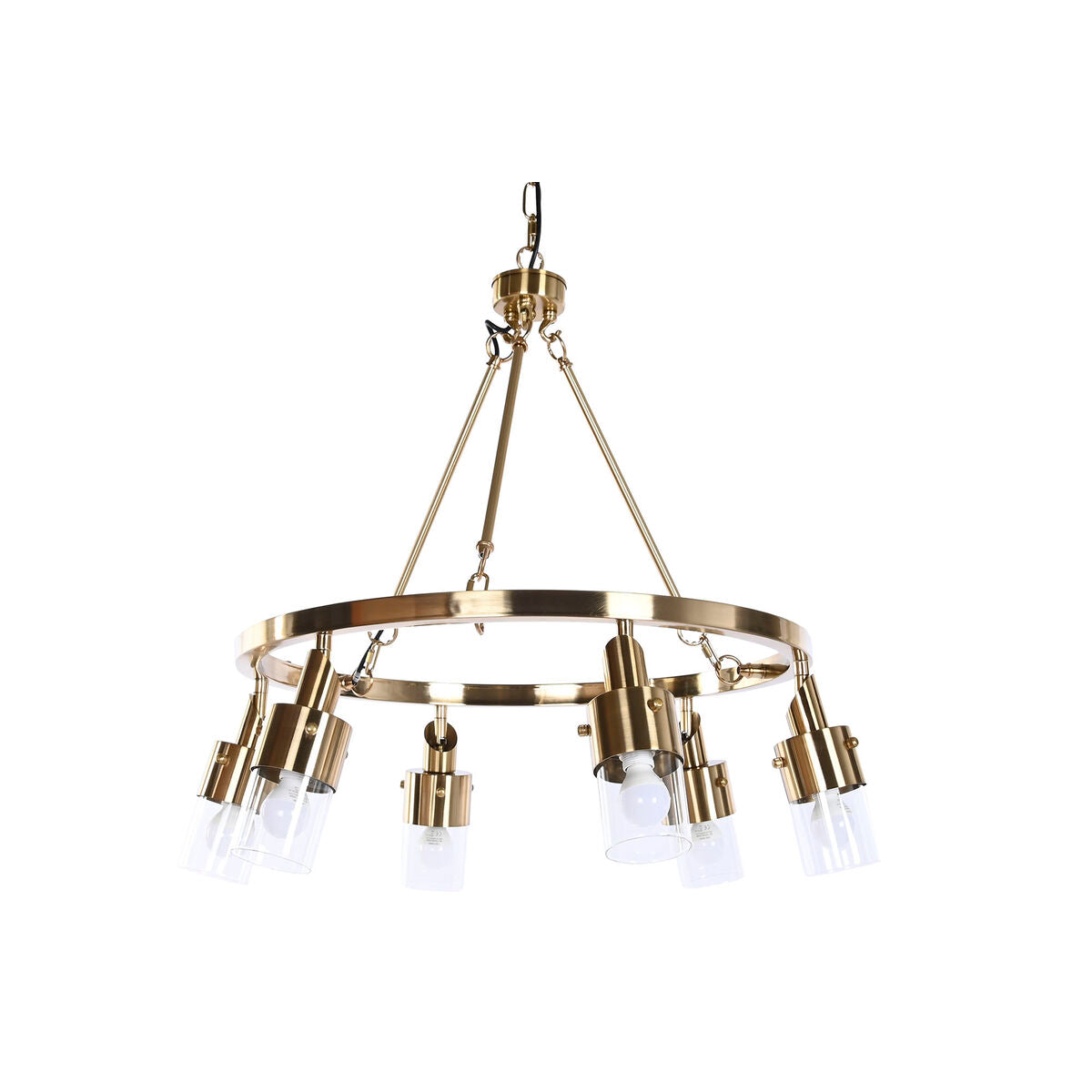 Lámpara de techo de metal y cristal dorado, diseño moderno — imagen 6
