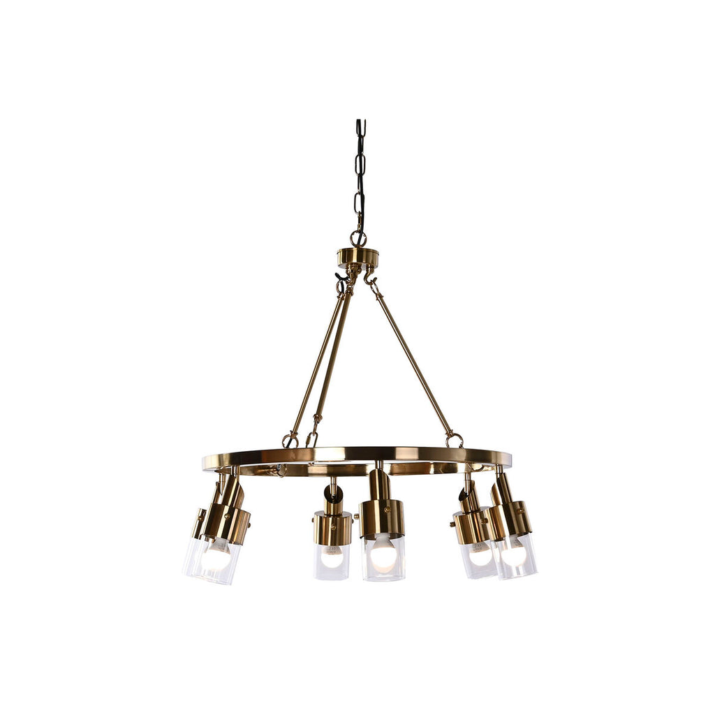 Lámpara de techo de metal y cristal dorado, diseño moderno — imagen 7