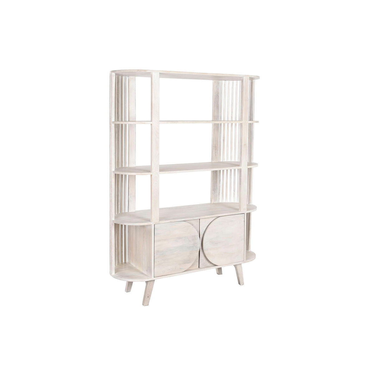 Estantería blanca de madera de mango, 160 cm de alto
