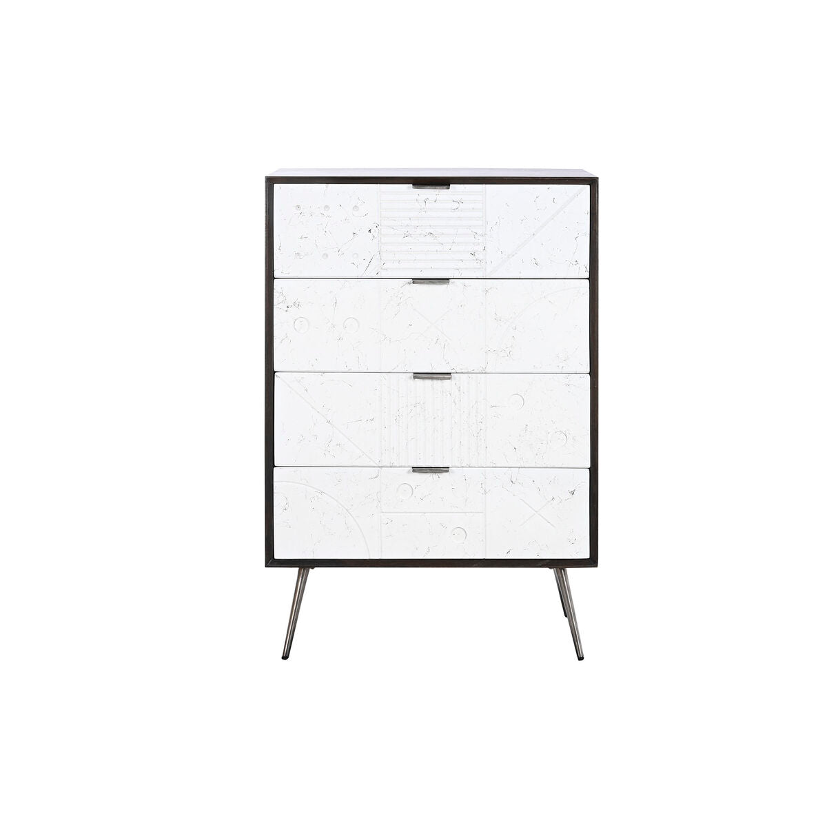 Cajonera de madera de mango, blanco y marrón oscuro, 70 x 105 cm — imagen 2
