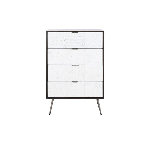 Cajonera de madera de mango, blanco y marrón oscuro, 70 x 105 cm — imagen 2