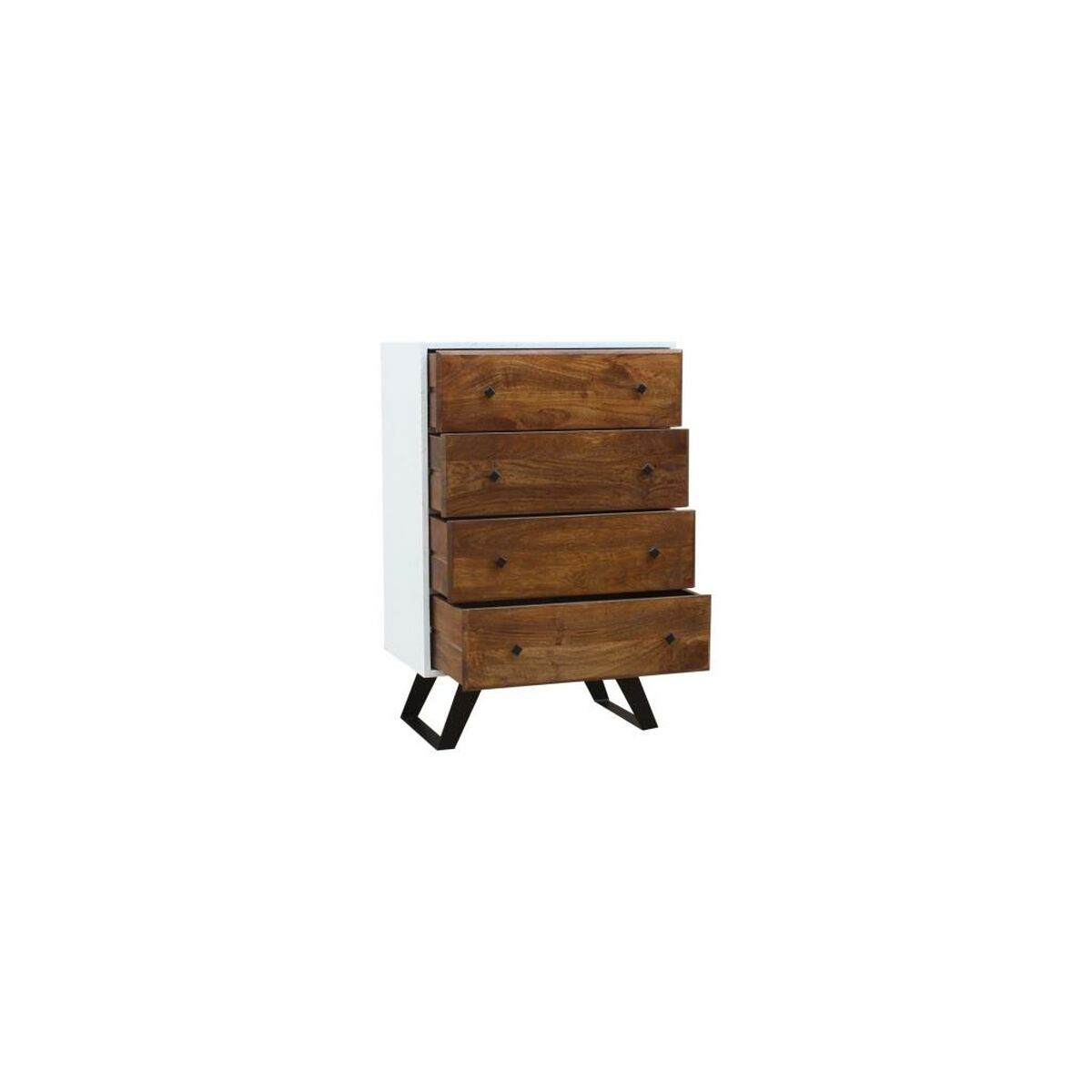 Cajonera blanca de metal y madera de mango, 70 x 40 x 105 cm — imagen 2
