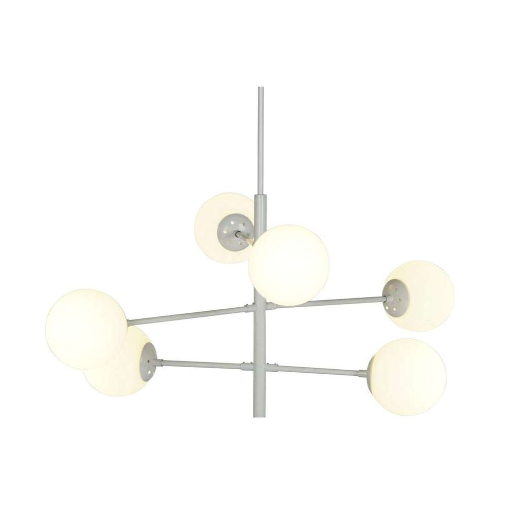 Lámpara de techo con bolas de cristal blanca, 6 bombillas — imagen 5