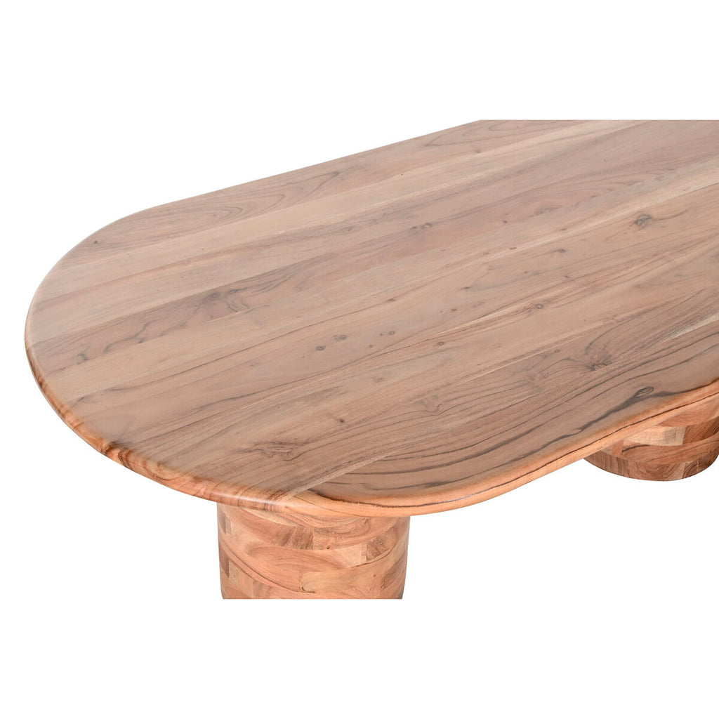 Mesa de centro moderna marrón y natural de acacia, 135 x 75 x 45 cm — imagen 2