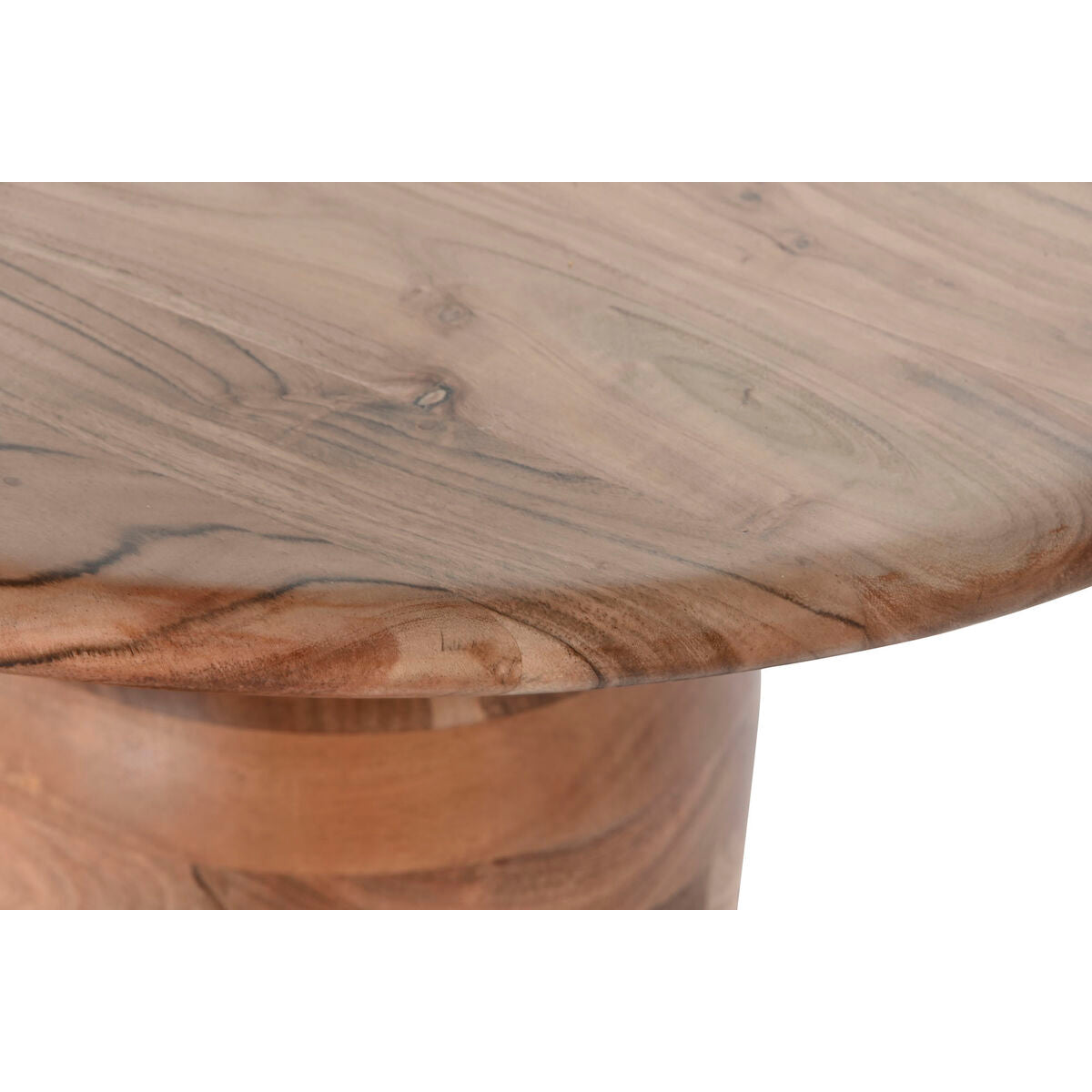 Mesa de centro moderna marrón y natural de acacia, 135 x 75 x 45 cm — imagen 5