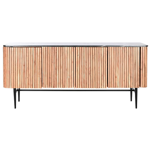 Aparador moderno de mármol y acacia, 170 x 40 x 80 cm — imagen 2