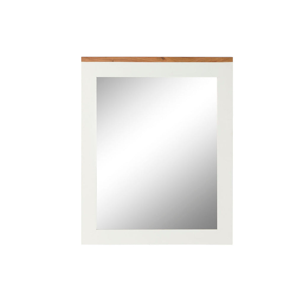 Espejo de pared urbano blanco y marrón, 90 x 1,5 x 113 cm
