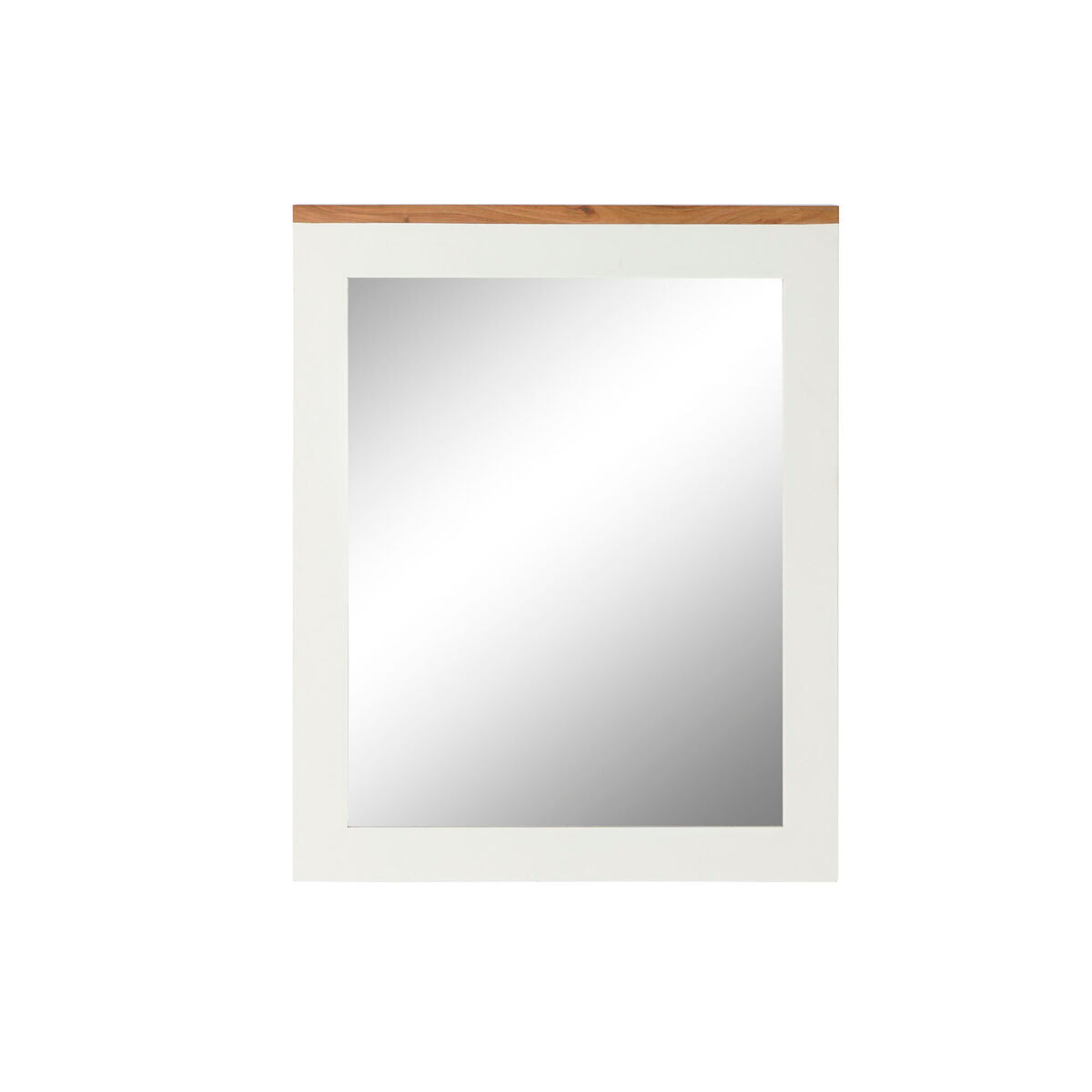 Espejo de pared urbano blanco y marrón, 90 x 1,5 x 113 cm