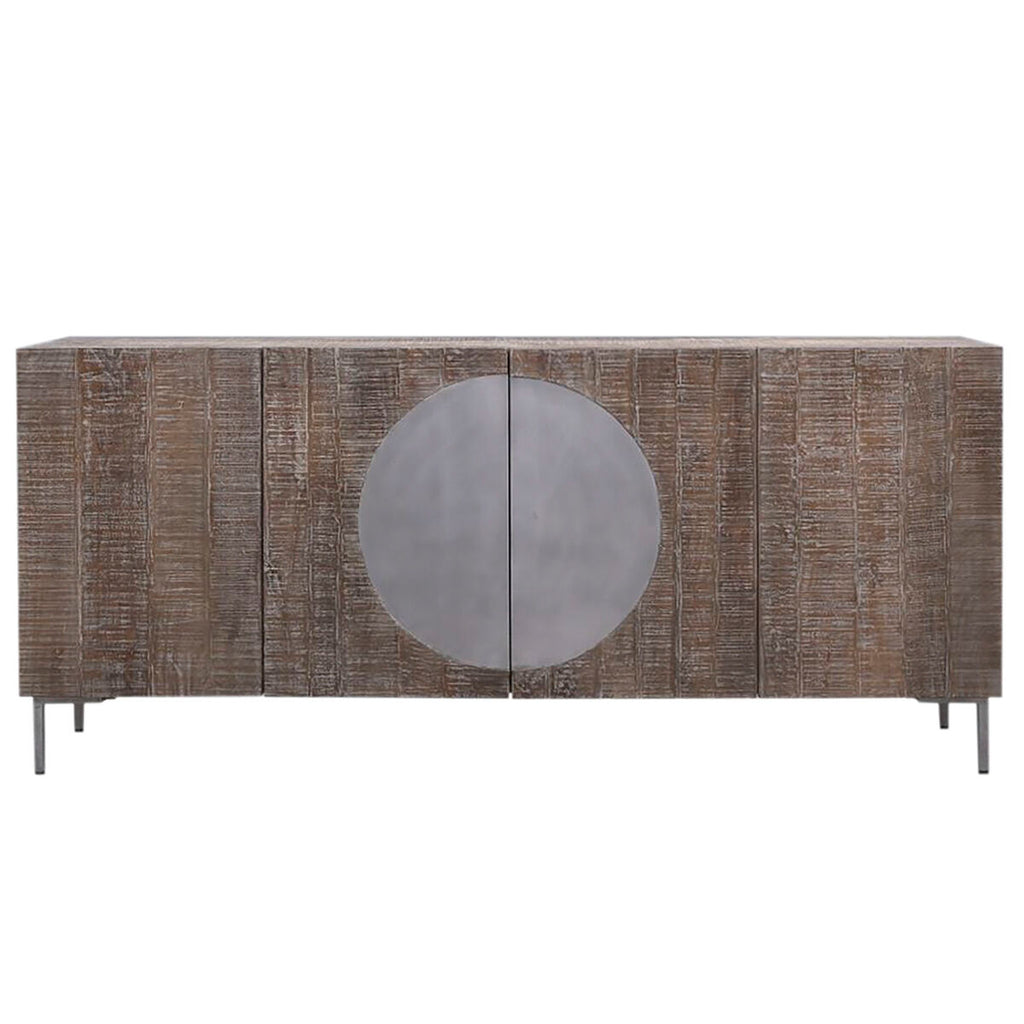 Aparador oriental con círculos, marrón y gris oscuro, 180 x 40 x 80 cm — imagen 7
