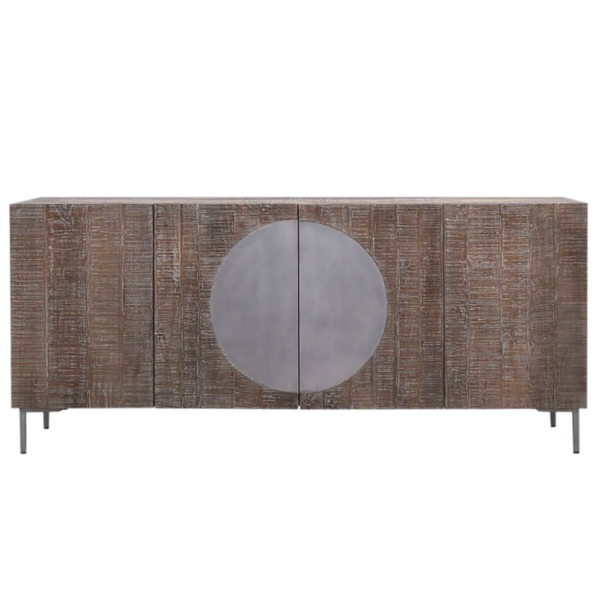 Aparador oriental con círculos, marrón y gris oscuro, 180 x 40 x 80 cm — imagen 7