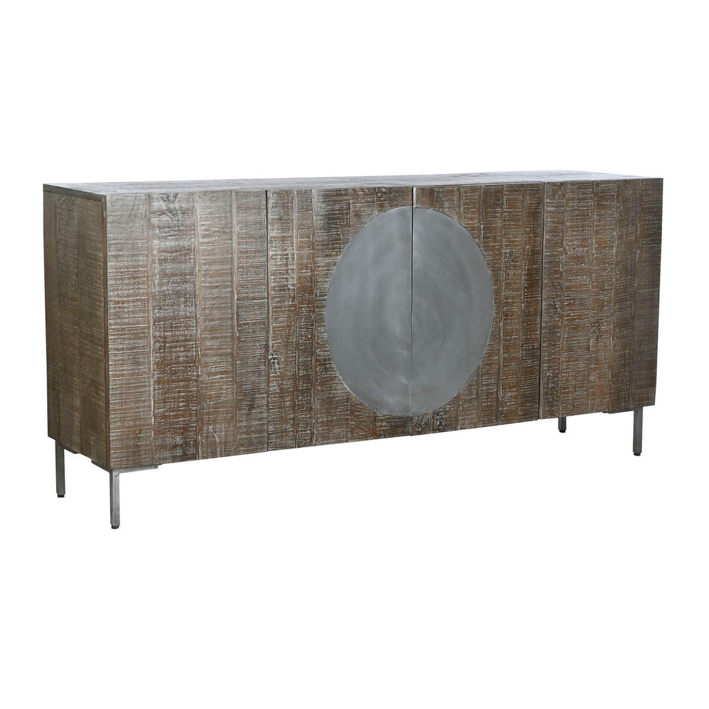 Aparador oriental con círculos, marrón y gris oscuro, 180 x 40 x 80 cm