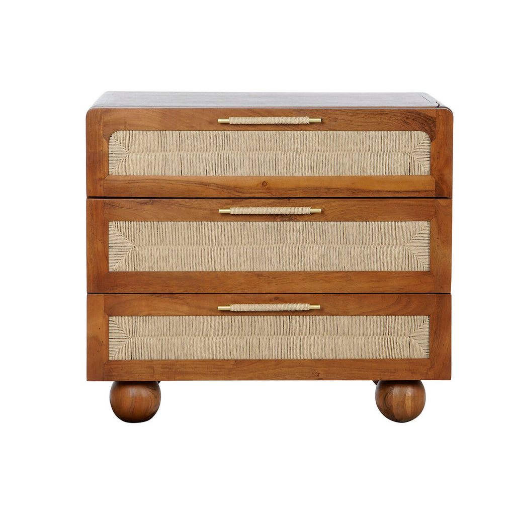 Cajonera moderna de acacia marrón, 90 x 45 x 90 cm — imagen 6