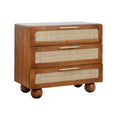 Cajonera moderna de acacia marrón, 90 x 45 x 90 cm