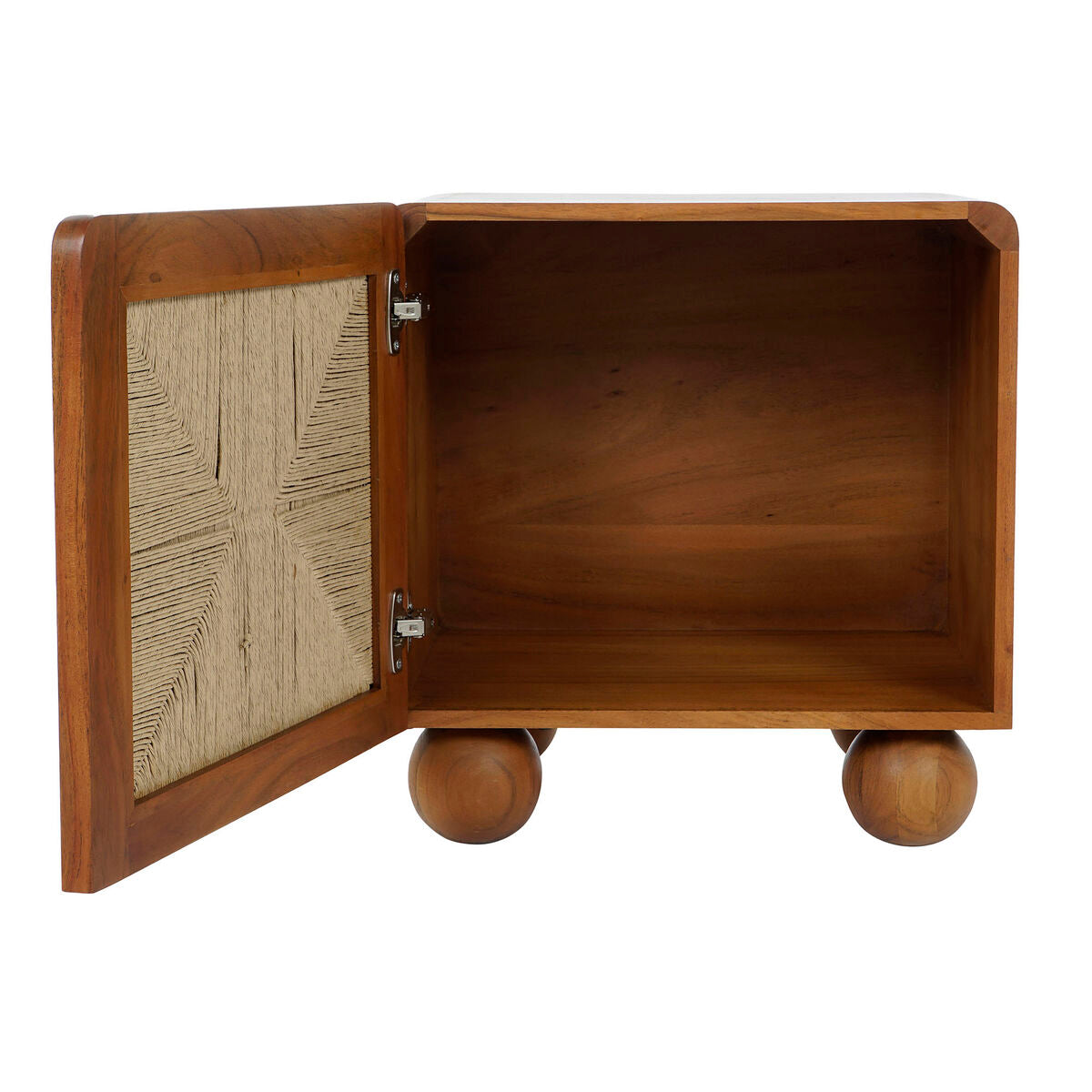 Mesita de noche de acacia con puerta, 50 x 40 x 53 cm — imagen 2