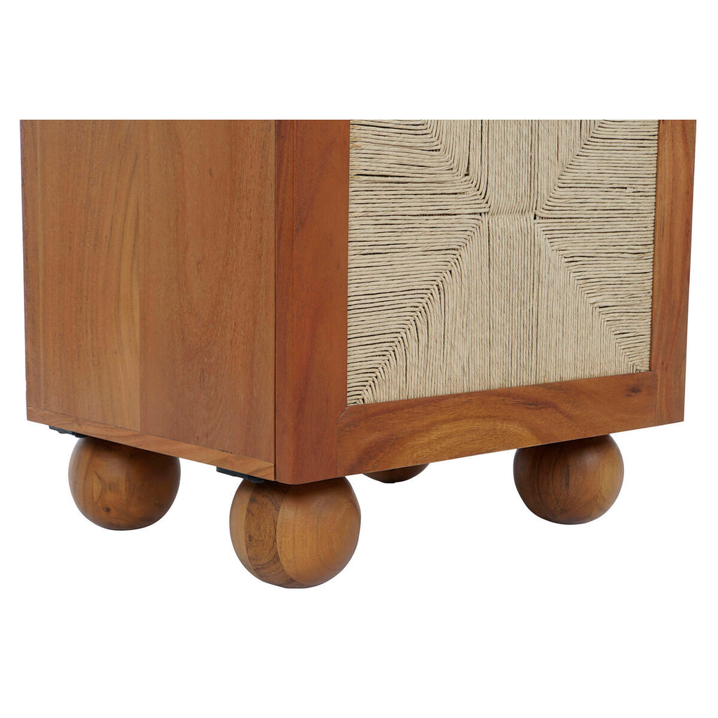 Mesita de noche de acacia con puerta, 50 x 40 x 53 cm — imagen 3