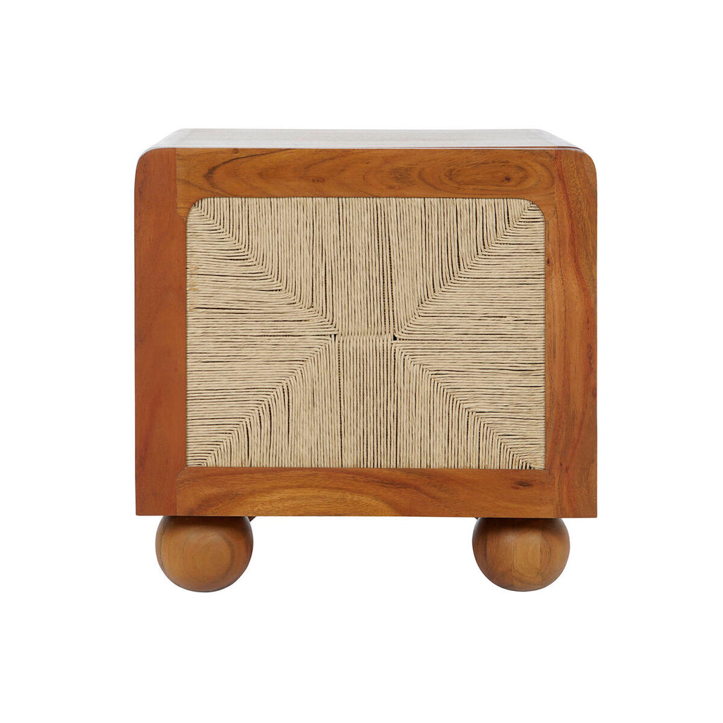 Mesita de noche de acacia con puerta, 50 x 40 x 53 cm — imagen 5
