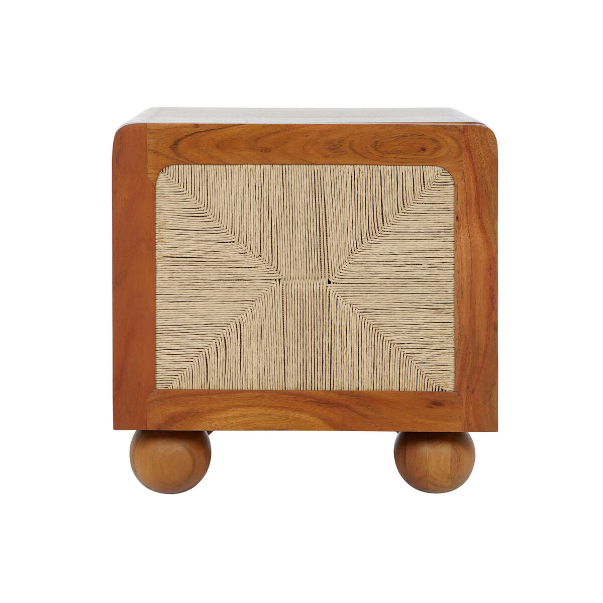 Mesita de noche de acacia con puerta, 50 x 40 x 53 cm — imagen 5