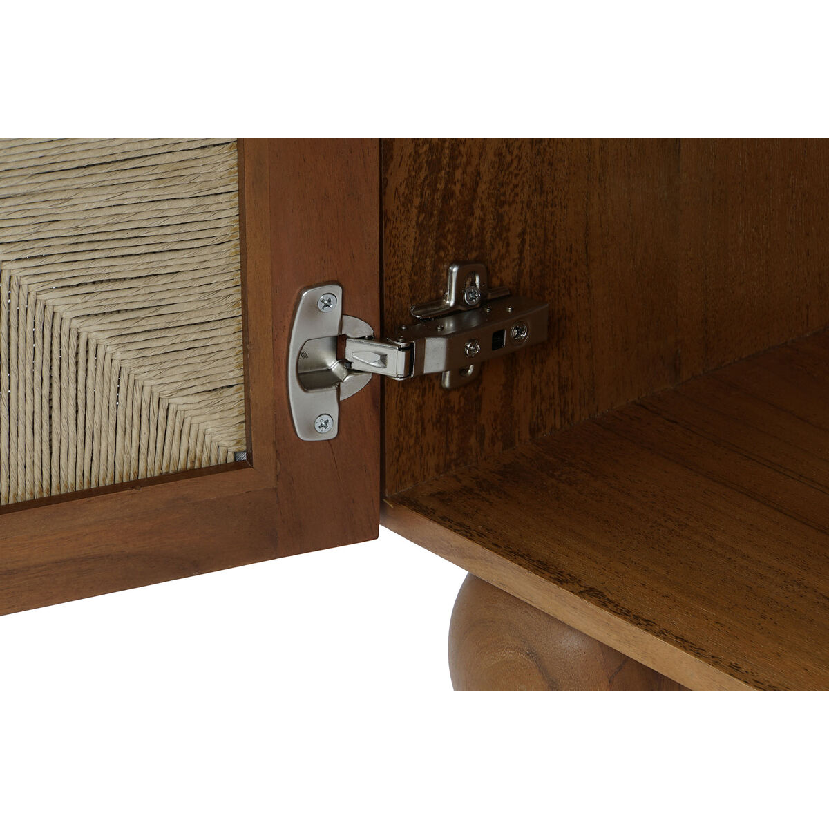 Mesita de noche de acacia con puerta, 50 x 40 x 53 cm — imagen 6