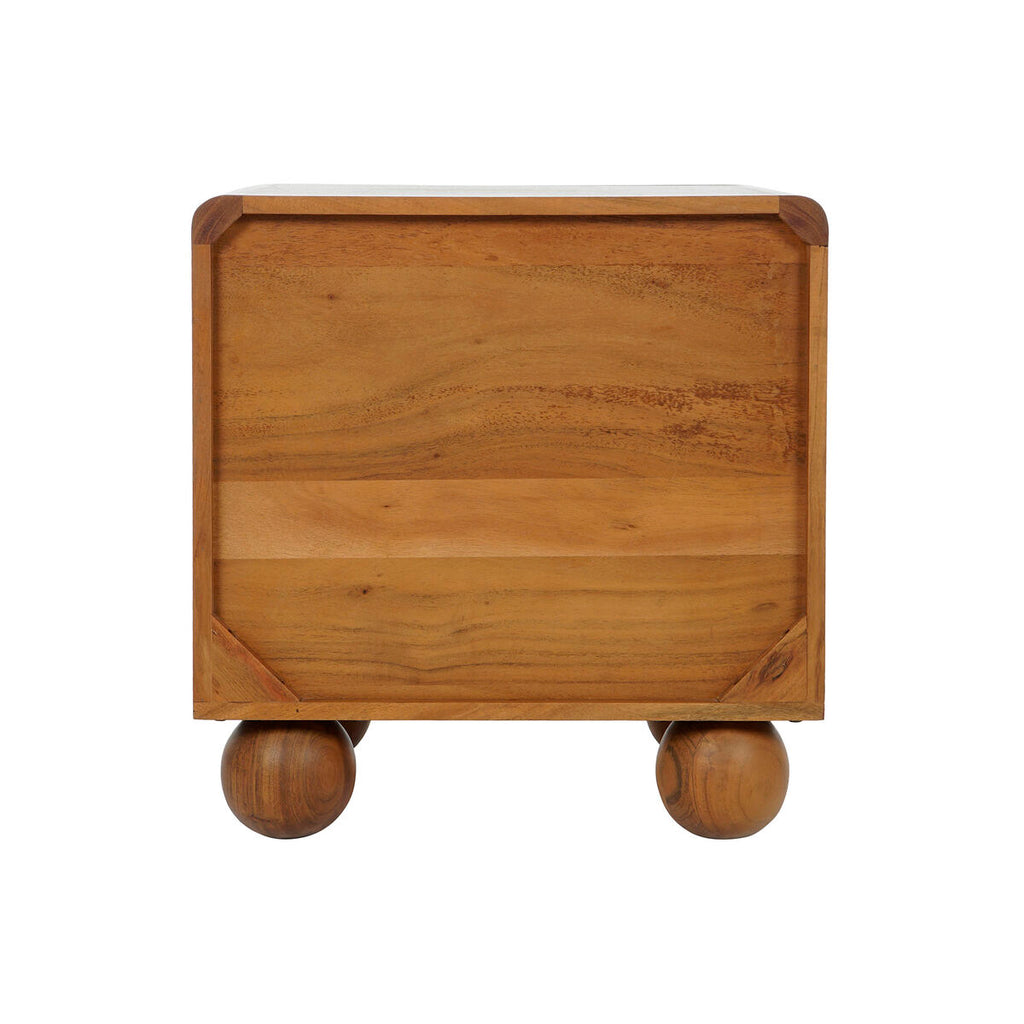 Mesita de noche de acacia con puerta, 50 x 40 x 53 cm — imagen 8