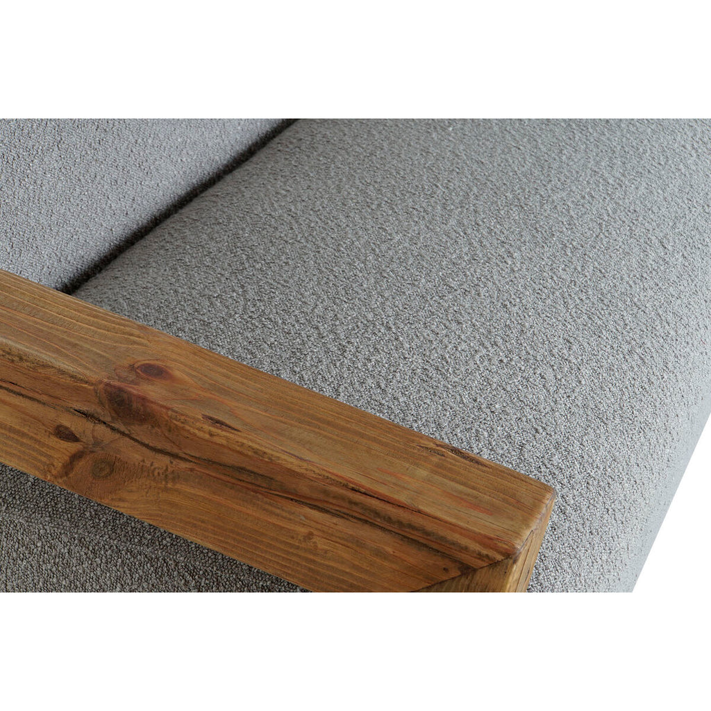 Sofá de madera reciclada y poliéster gris claro, 221 cm — imagen 2