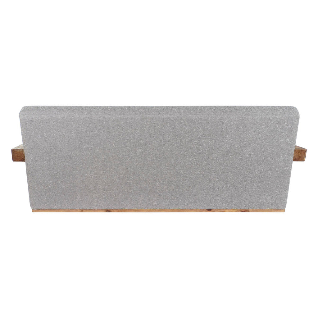 Sofá de madera reciclada y poliéster gris claro, 221 cm — imagen 7
