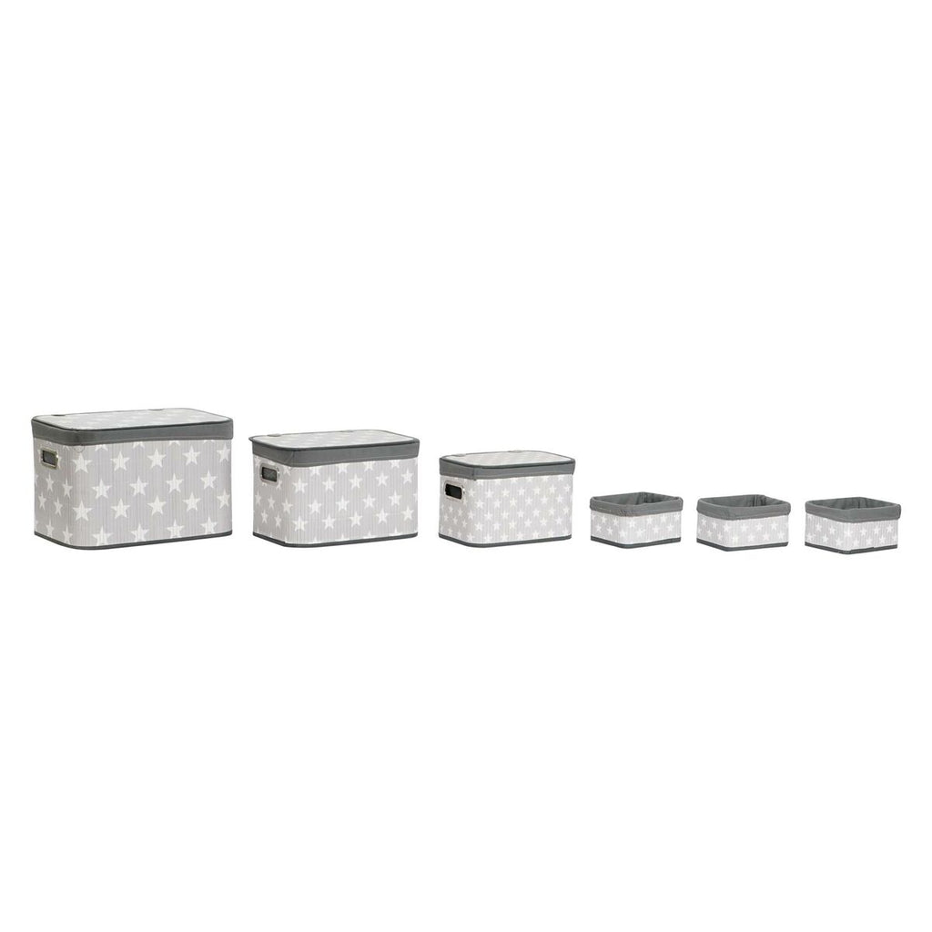 Juego de cajas decorativas de bambú y MDF, diseño estrellas