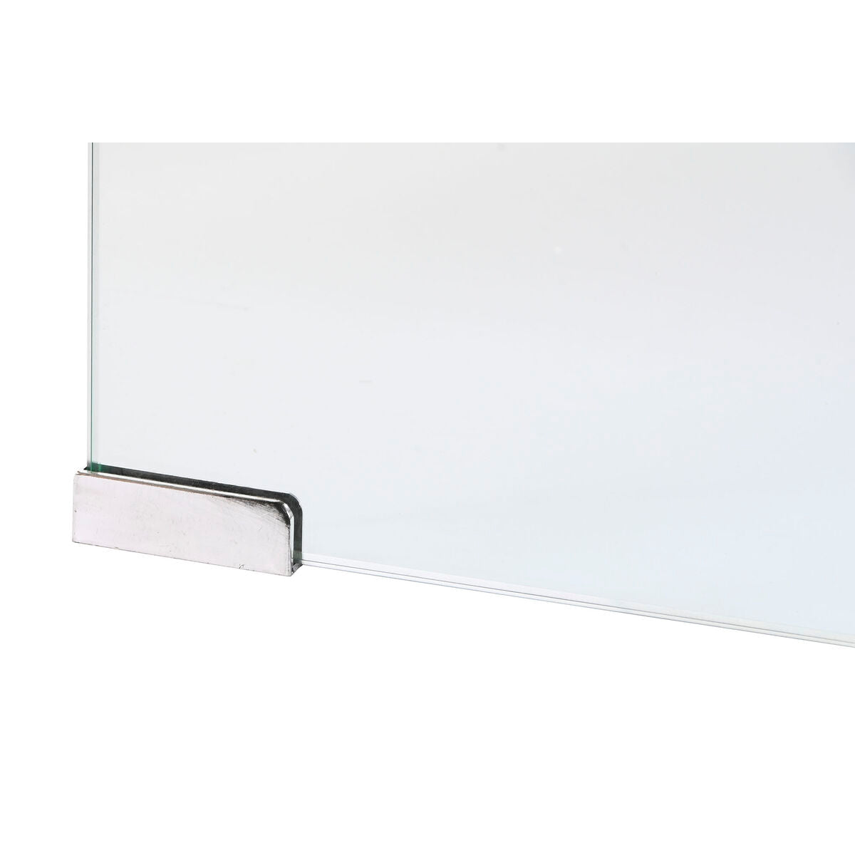 Mesita de noche de cristal y madera MDF blanca, 1 cajón — imagen 7