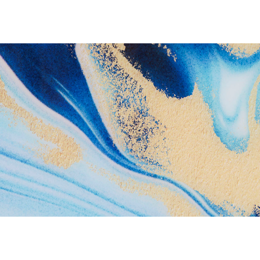 Cuadro abstracto azul, verde y dorado de aluminio (2 unidades) — imagen 3