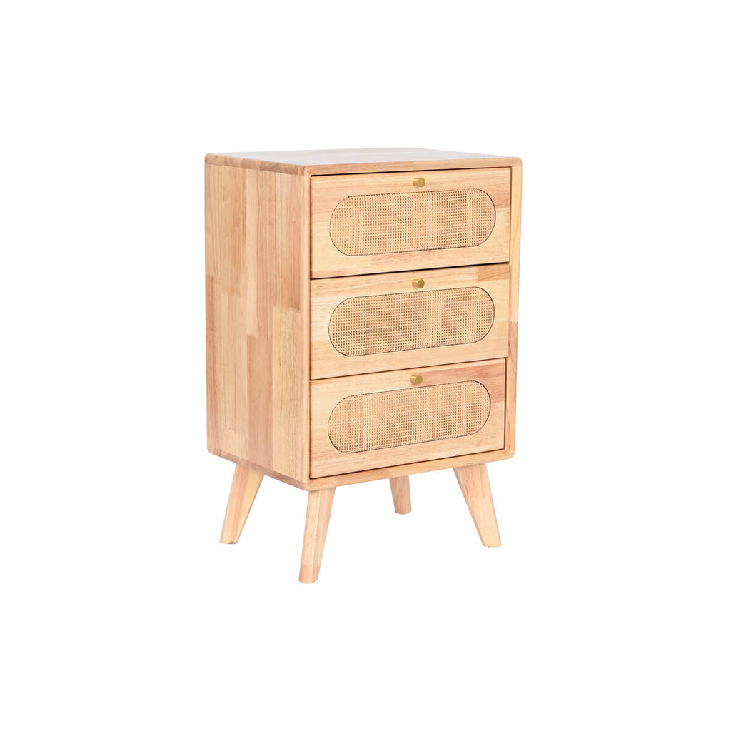 Cajonera de metal y madera de caucho, natural, 40 x 30 x 63 cm, 3 cajones