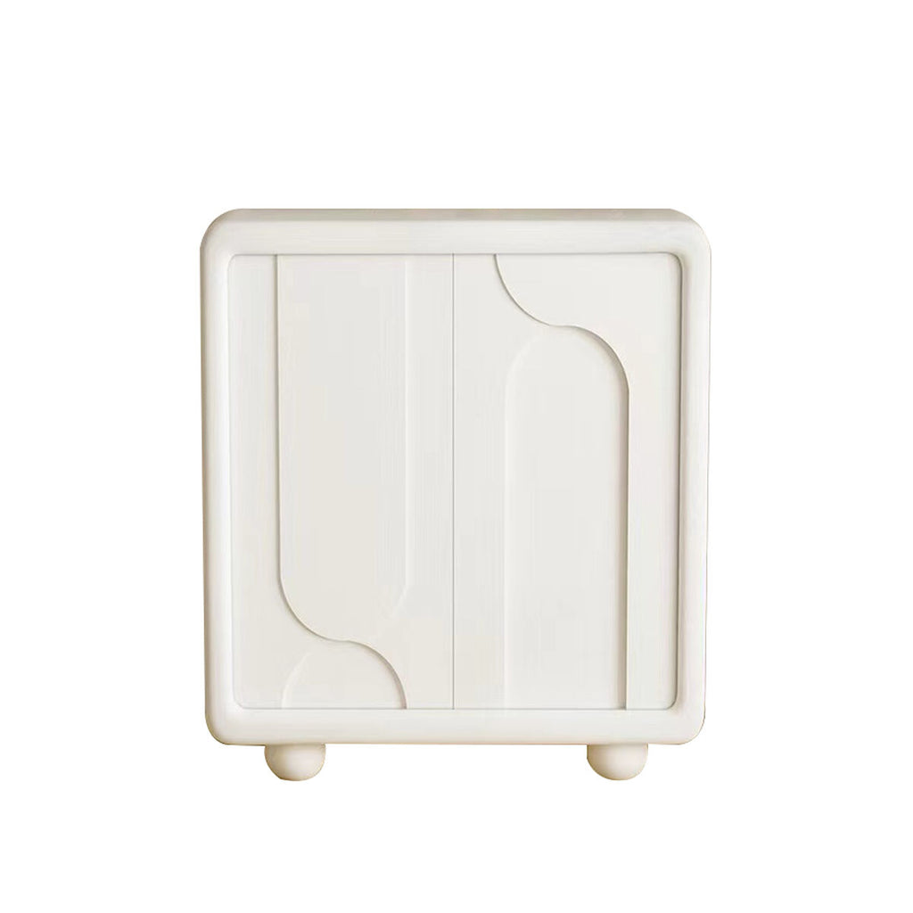 Cajonera de madera MDF blanca con 2 puertas, 80 cm — imagen 2